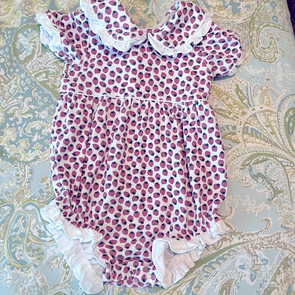 Lila & Hayes Strawberry Bubble Romper